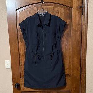 Athleta Black Zip-Up Dress - M